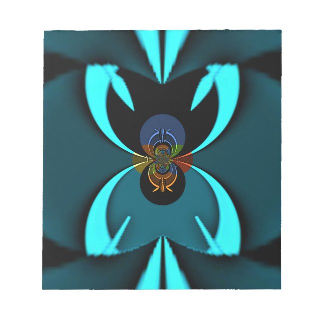 Bloc-note Cyan Abstrait Art Print (Devant)