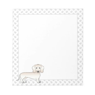 Bloc-note Dachshund à poil lisse crème Dessin animé de chien