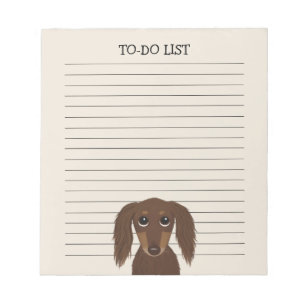 Bloc-note Dachshund au chocolat long   Raccord de chien