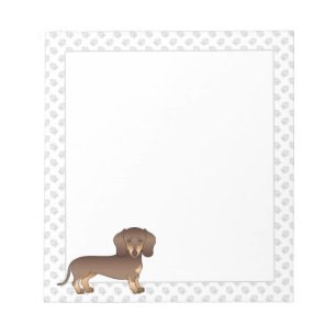 Bloc-note Dachshund aux poils courts Chocolat et Tan & Patte