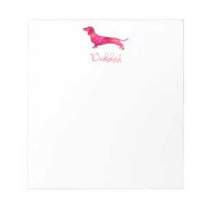 Bloc-note Dachshund - Design aquarelle