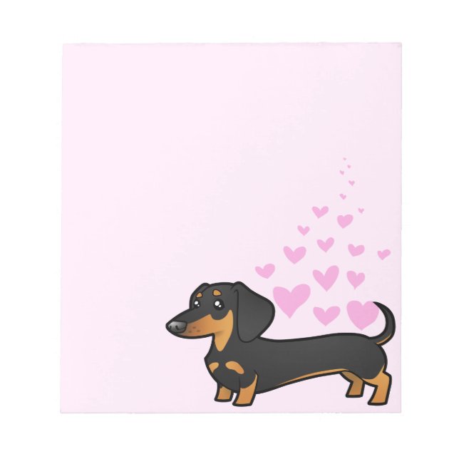 Bloc-note Dachshund Love (manteau lisse) (Devant)