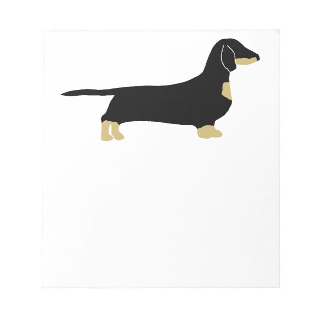 Bloc-note dachshund noir et silhouette tan (Devant)