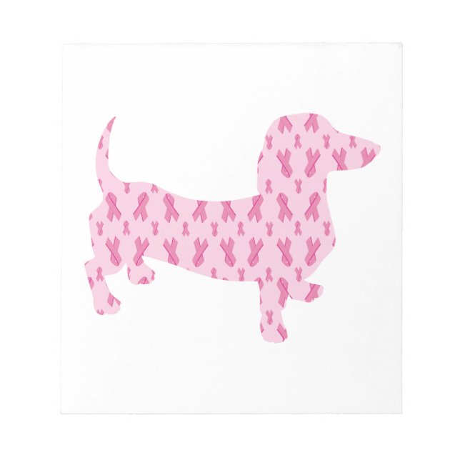 Bloc-note Dachshund Sensibilisation au Cancer du Sein (Devant)
