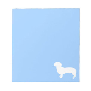 Bloc-note Dachshund Silhouette Bleu