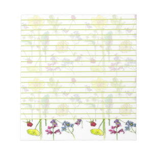 Bloc-note Daffodil Pansy Fleur sauvage dessins botaniques li