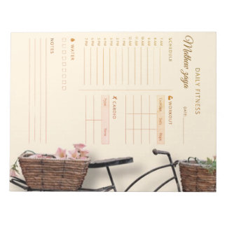 Bloc-note Daily Fitness planner gold and luxury name cute