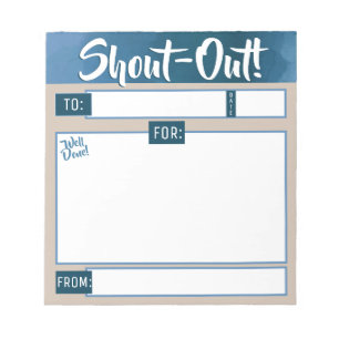 Bloc-note Daily kudos shout out employee recognition display