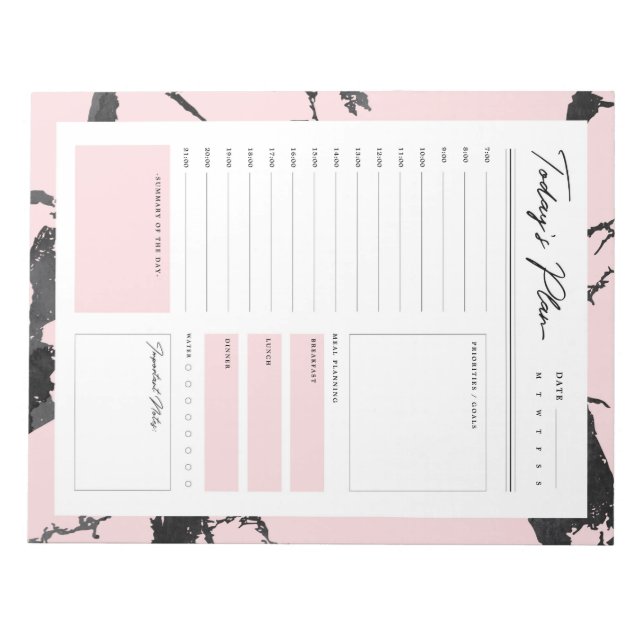 Bloc-note Daily Planner Home Office Notepad (Devant)