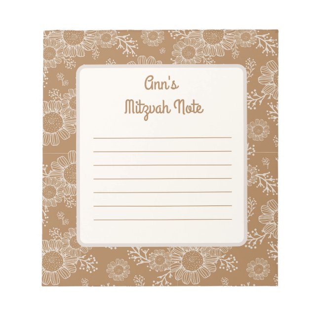 Bloc-note Daisy boho Mitzvah Notes (Devant)