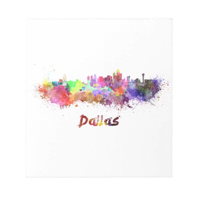 Bloc-note Dallas skyline in watercolor (Devant)