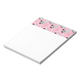 Bloc-note Dalmatiens Chiots Taches Noires Jouet Rose Balle B