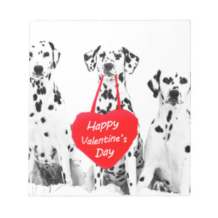 Bloc-note Dalmatiens Heureuse Sainte-Valentin de coeur de ch