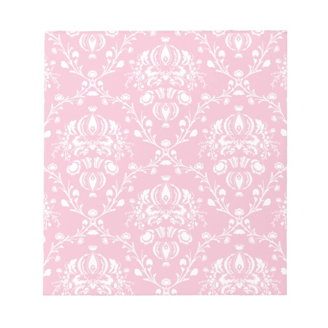 Bloc-note Damas rose et blanc (Devant)