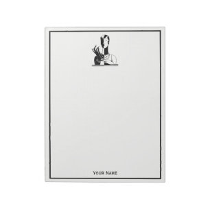 Bloc-note Dame Art Déco Vintage avec perles Noir Transp