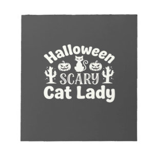 Bloc-note Dame de chat effrayante Halloween_1