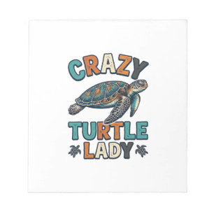 Bloc-note Dame Tortue Folle Design de Chemise Vintage Tortue