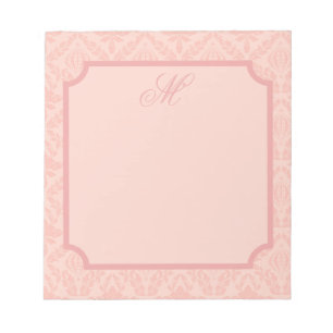 Bloc-note Damier Rose Élégant Floral Classique Vintage