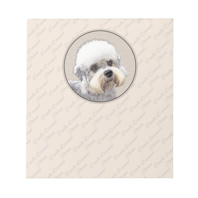 Bloc-note Dandie Dinmont Terrier Peinture Chien Art original (Devant)