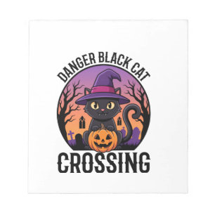 Bloc-note Danger Halloween Chat Noir Traverse