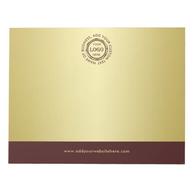 Bloc-note Dark-red gold design,Logo or Photo in gold circle, (Devant)