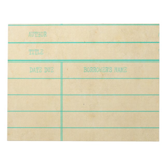Bloc-note Date d'échéance du livre de bibliothèque rétrotro (Devant)