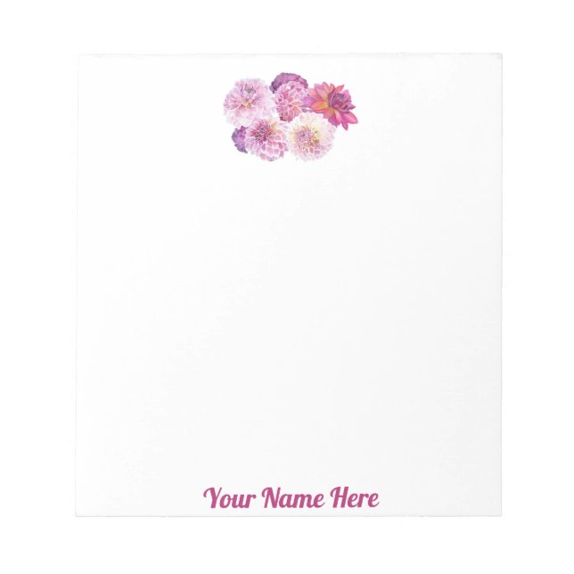 Bloc-note Dazzling Dahlia Personalized Notepad (Devant)