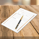 Bloc-note De la cuisine de feuille de recette vierge élégant<br><div class="desc">Bloc-notes modèle de recettes vierges de luxe pour le fichier organisateur de recettes de cuisine ou classeur.               Convient pour un livre de cuisine familial,  organisateur de recettes personnelles.</div>