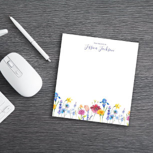 Bloc-note De la part de avec de belles fleurs printanières