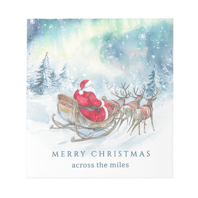 Bloc-note De l'autre côté des Miles Père Noël Reindeers dort (Devant)