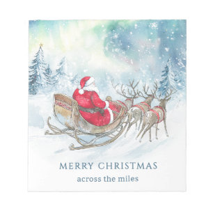 Bloc-note De l'autre côté des Miles Père Noël Reindeers dort