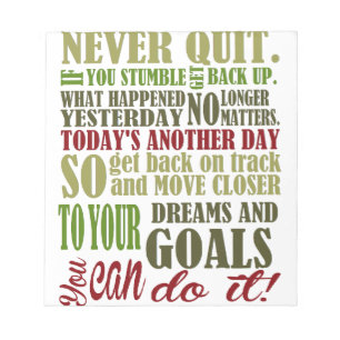 Bloc-note De motivation : Non jamais stoppé