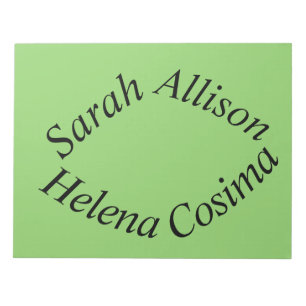 Bloc-note de Sarah, d'Allison, de Helena et de Cosima noirs