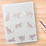 Bloc-note Décision du collège 8/5 x 11 Rose Silhouettes de c<br><div class="desc">Bloc-notes au choix du collège - Pages de taille de lettre standard - 8, 5" X 11" Lined with Black College Ruled Lines on each Page for Easy Writing - Un papier Carnet avec un Rose de chats Cool Gold Silhouette Arrière - plan sur Arrière - plan blanc</div>