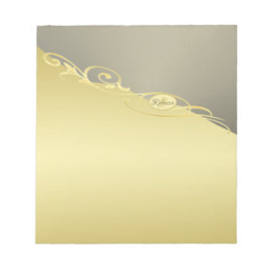 Bloc-note Décor de luxe sur or & argent, Monogramme