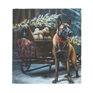 Bloc-note Décor de Noël Malinoi Snowy Sleigh
