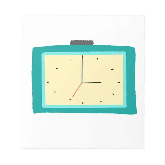 Bloc-note Décor de réveil rectangulaire sarcelle rétro (Devant)