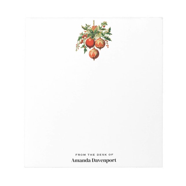 Bloc-note Décorations d'arbre de Noël Cool rétros (Devant)