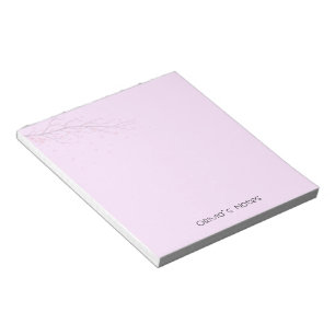 Bloc-note dégradé de fleurs rose Nom personnalisé