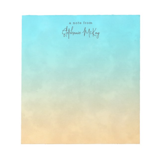 Bloc-note dégradé de sable turquoise personnalisé (Devant)