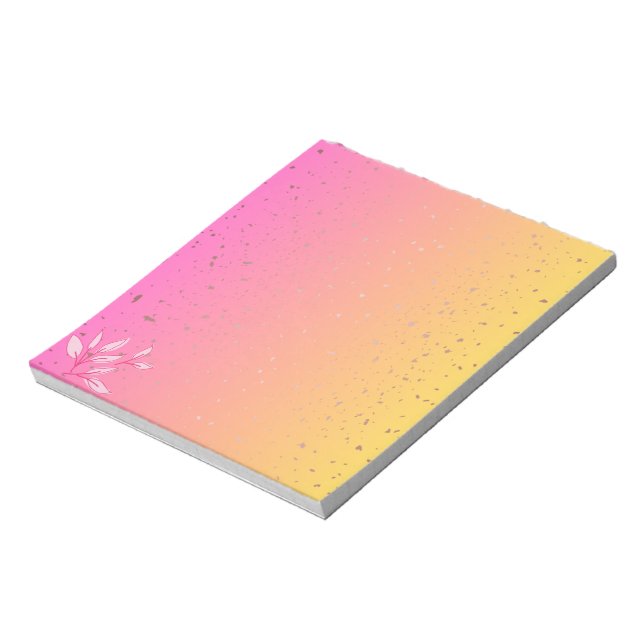 Bloc-note Dégradé rose et jaune avec des paillettes de faux  (Tourné)