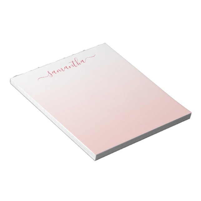Bloc-note Dégradé Rose Pâle Signature Féminine (Incliné)