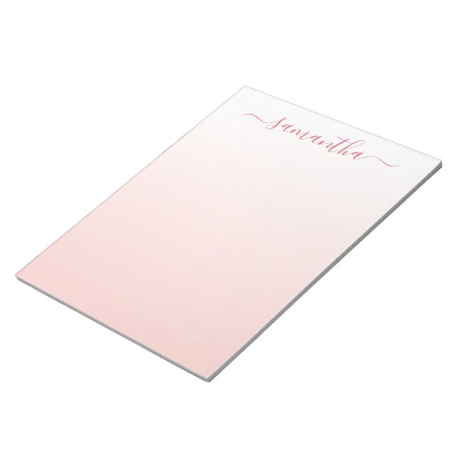 Bloc-note Dégradé Rose Pâle Signature Féminine (Incliné)