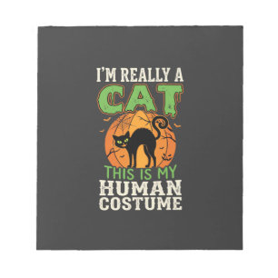 Bloc-note Déguisement Humain Chat Halloween Création Drôle