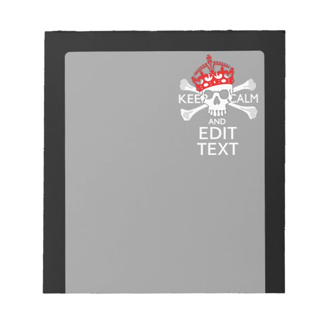 Bloc-note Demandez à votre texte de garder calme Crossbones  (Devant)