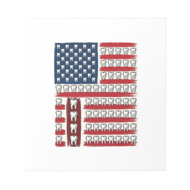 Bloc-note Dentiste Patriotique Dent Drapeau (Devant)