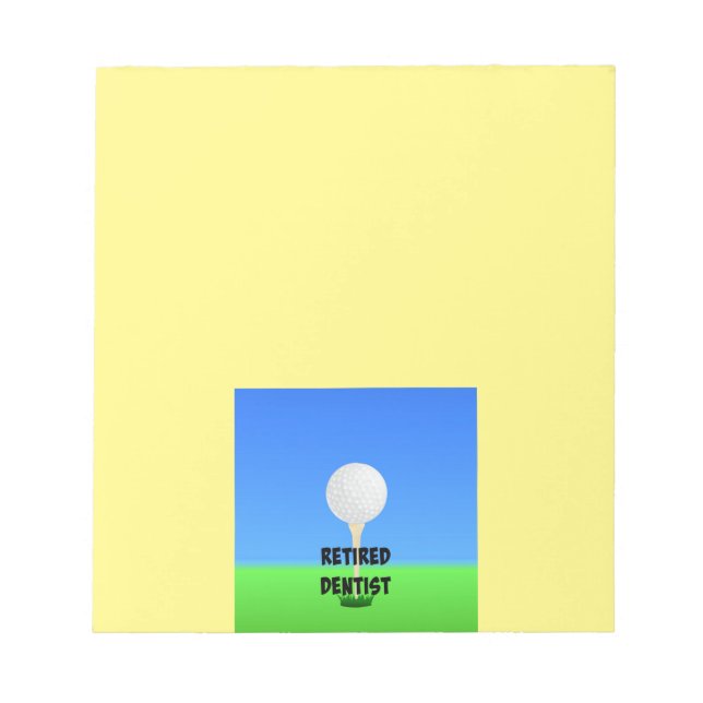 Bloc-note Dentiste retraité - Bal de golf à Tee (Devant)