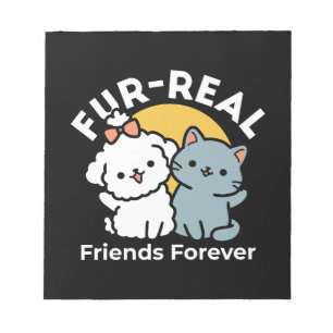 Bloc-note Des amis vrais pour toujours   Cute Cat & Chien Du