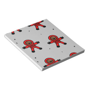 Bloc-note Des astronautes en costume rouge sur gris