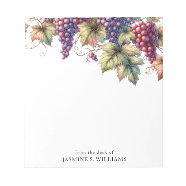 Bloc-note Des raisins sur la vigne du bureau de (Devant)